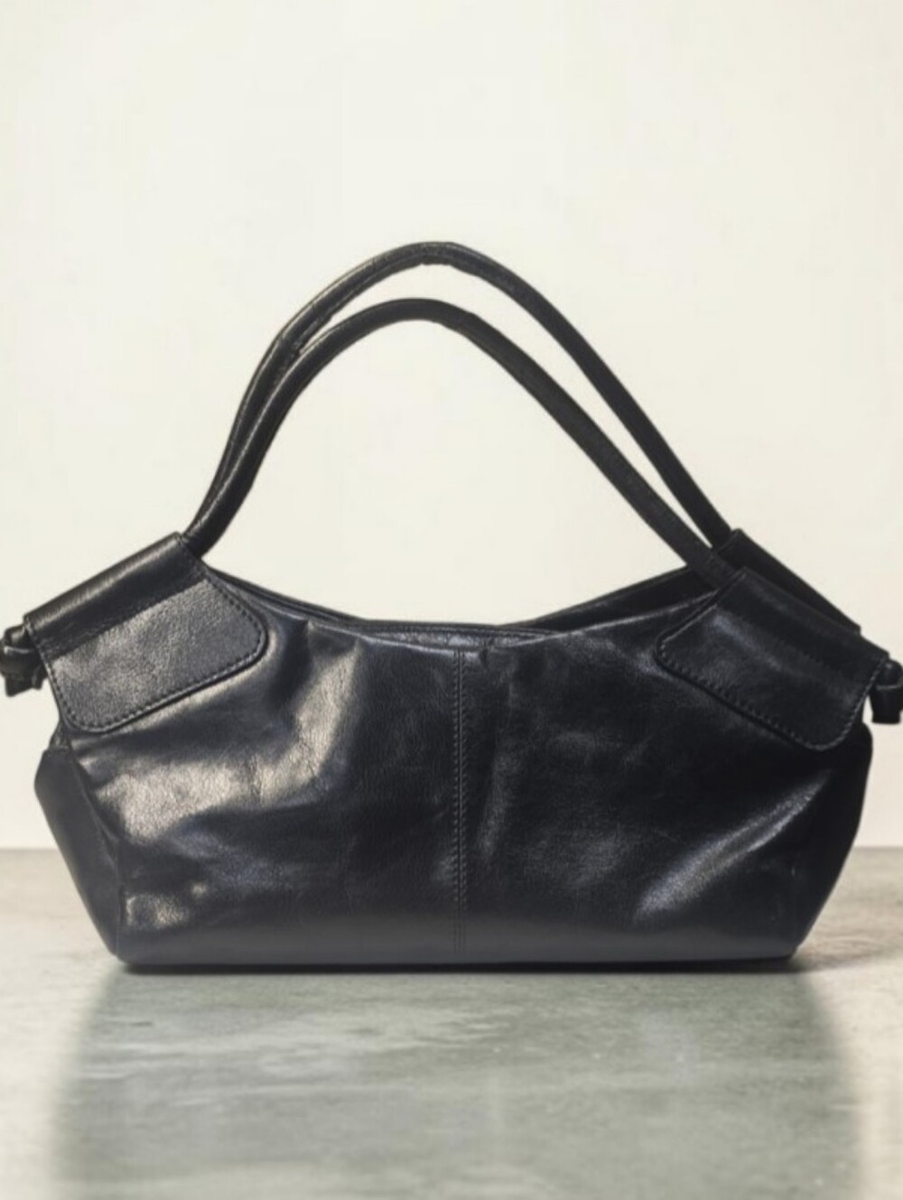 Aldo Black Leather Satchel Handbag Mini Hobo Y2K Bag